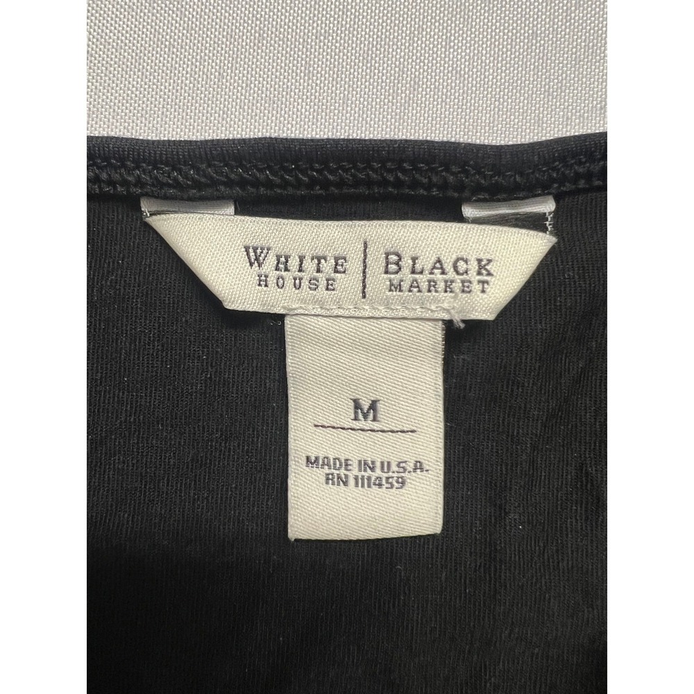 White House Black Market Black Lace Trim Camisole Tank Top Womens Size M USA Y2K - Picture 6 of 10